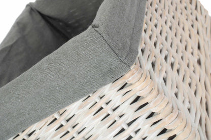 Medium White Wash Willow Storage Basket with Grey Sage Lining