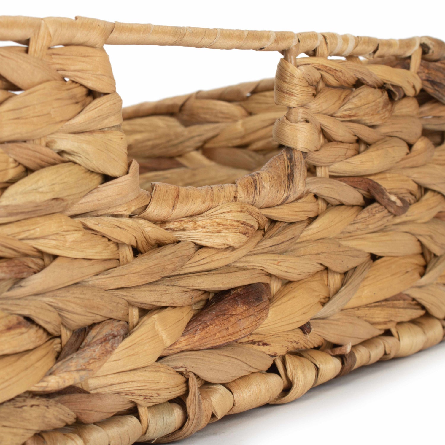 Medium Water Hyacinth Shallow Rectangular Storage Tray Basket