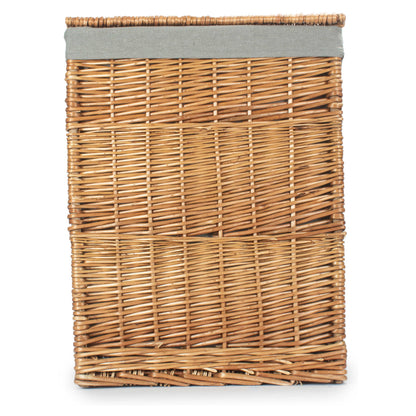 Light Steamed Willow Square Laundry Basket with Grey Sage Lining - Large