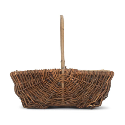 Medium Rectangular Unpeeled Willow Garden Trug With Hessian Lining