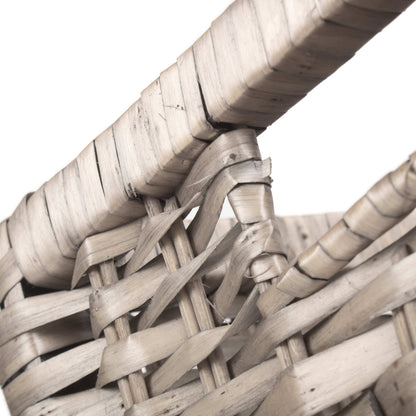 Large Wooden Framed Split Willow Storage Basket