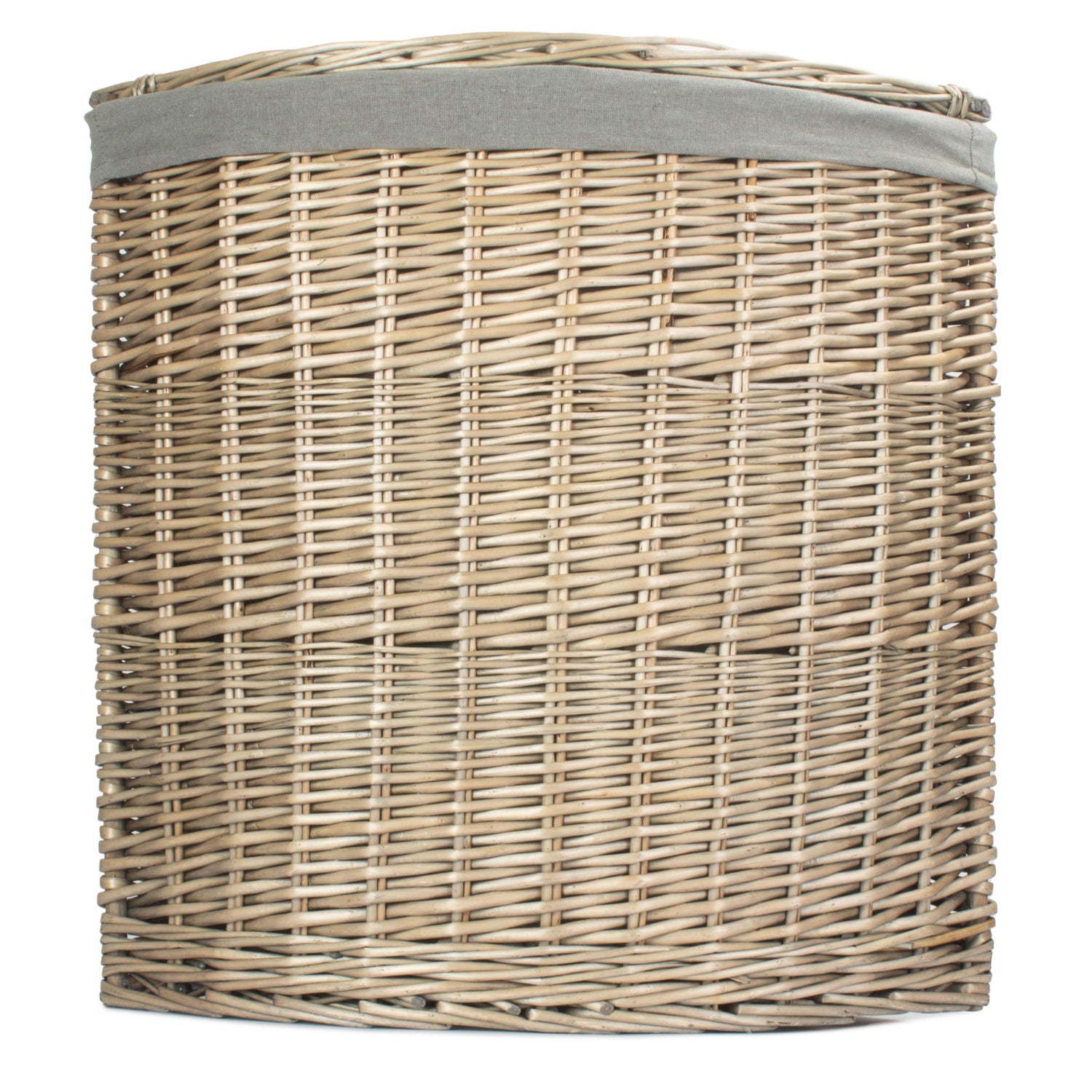 Antique Wash Willow Large Corner Linen Basket with Grey Sage Lining