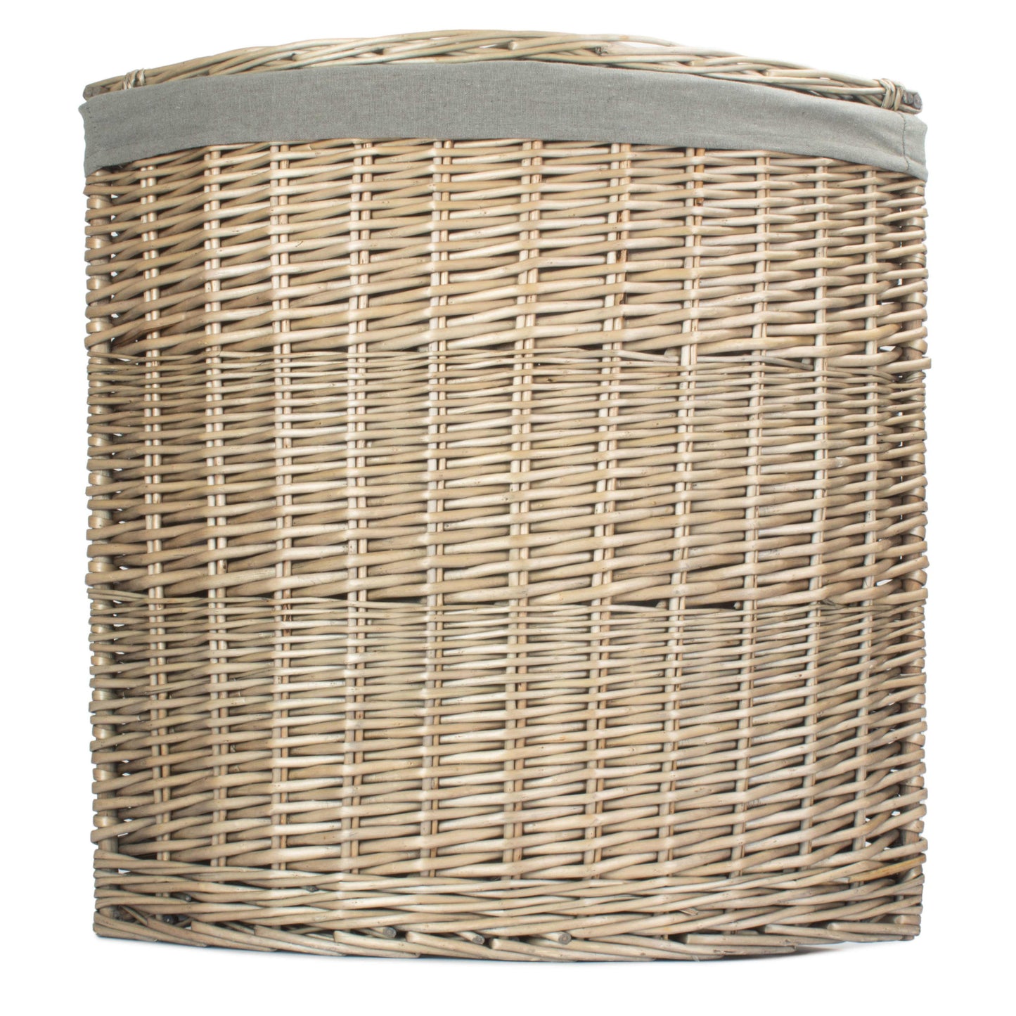Large Antique Wash Corner Linen Basket With Grey Sage Lining