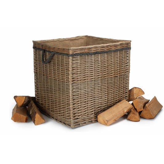 Antique Wash Willow Square Storage Basket Size 3 - Large