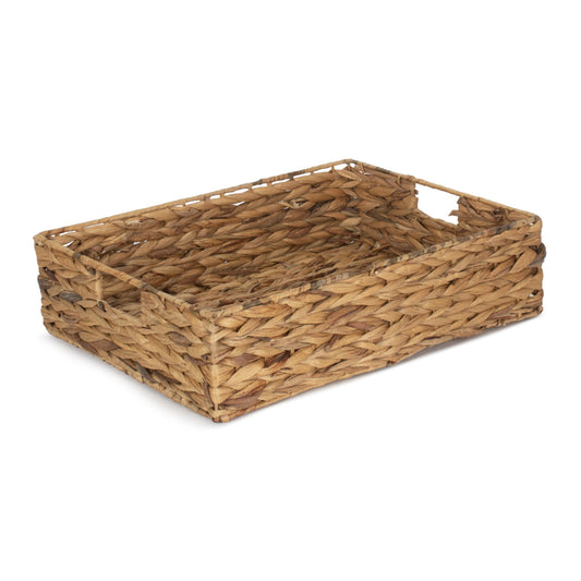 Large Water Hyacinth Shallow Rectangular Storage Tray Basket