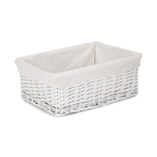 Large White Wicker Storage Basket