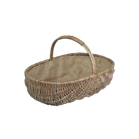 Large Shallow Antique Wash Lined Trug