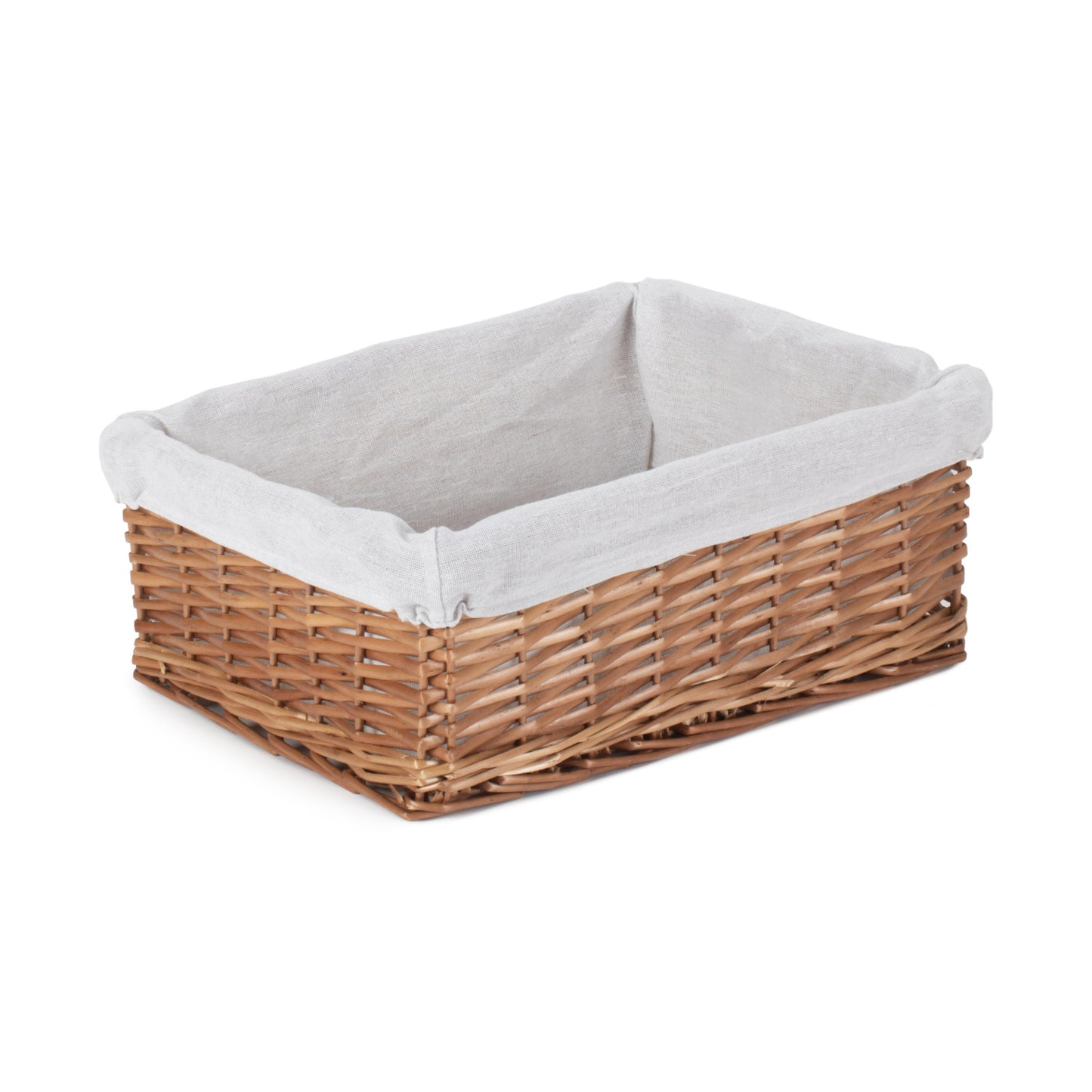 Large Double Steamed Wicker Storage Basket With White Lining