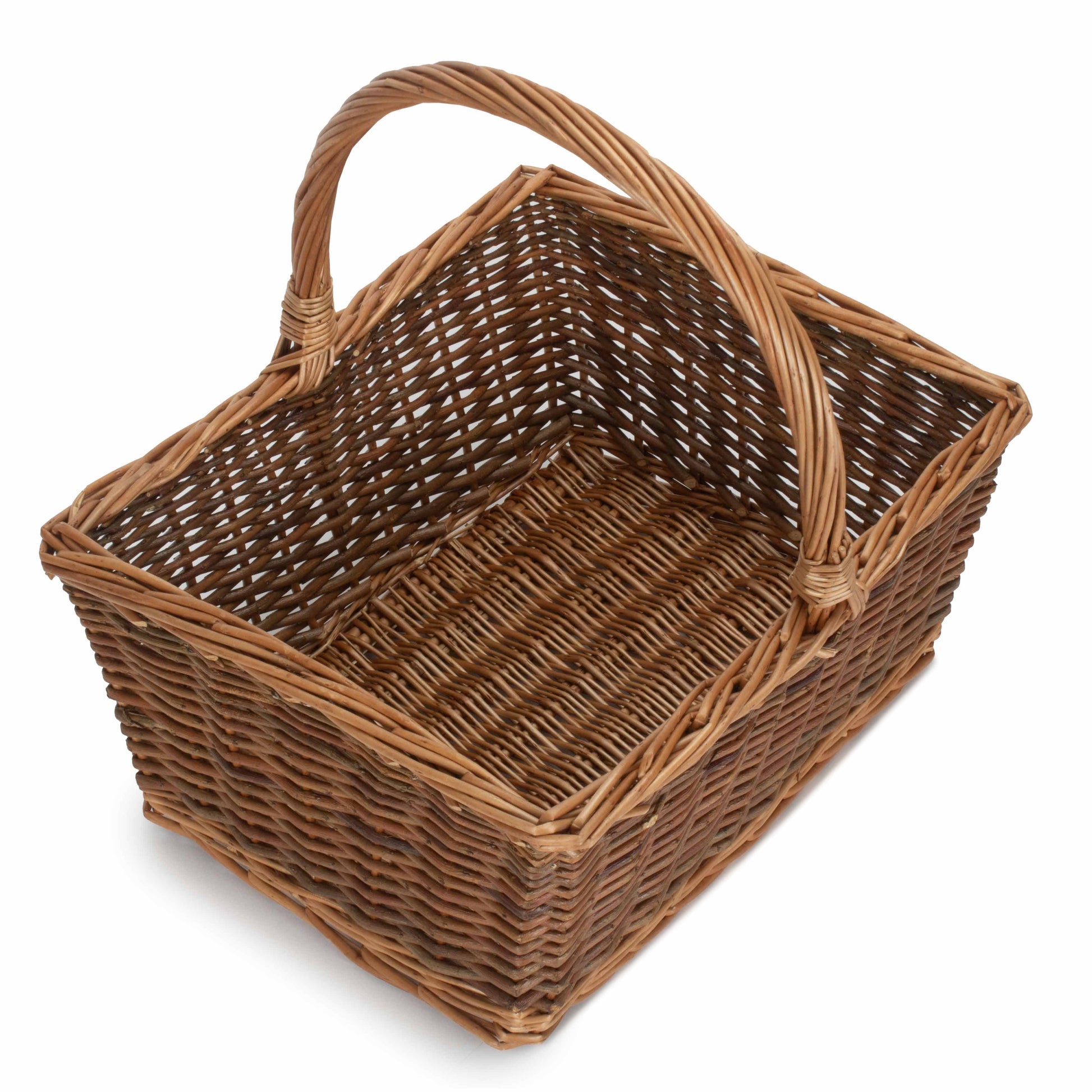 Rectangular Unpeeled Willow Shopper Basket - Size 3 Large
