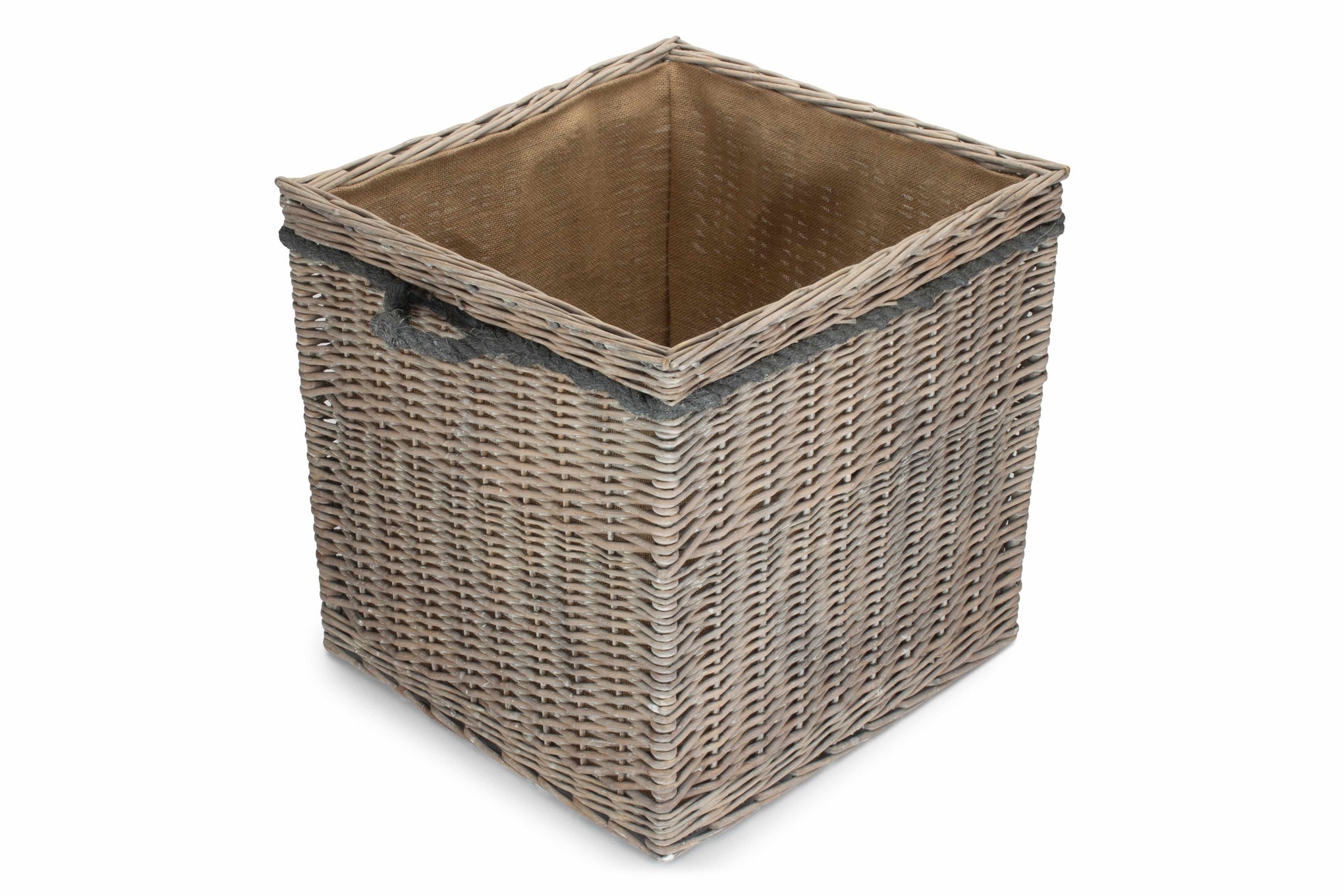 Grey Wash Willow Square Storage Basket Size 3 - Large