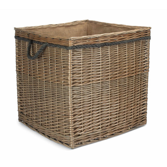 Antique Wash Willow Square Storage Basket Size 3 - Large