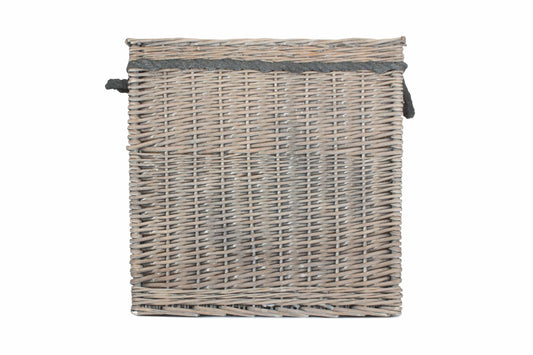 Grey Wash Willow Square Storage Basket Size 3 - Large