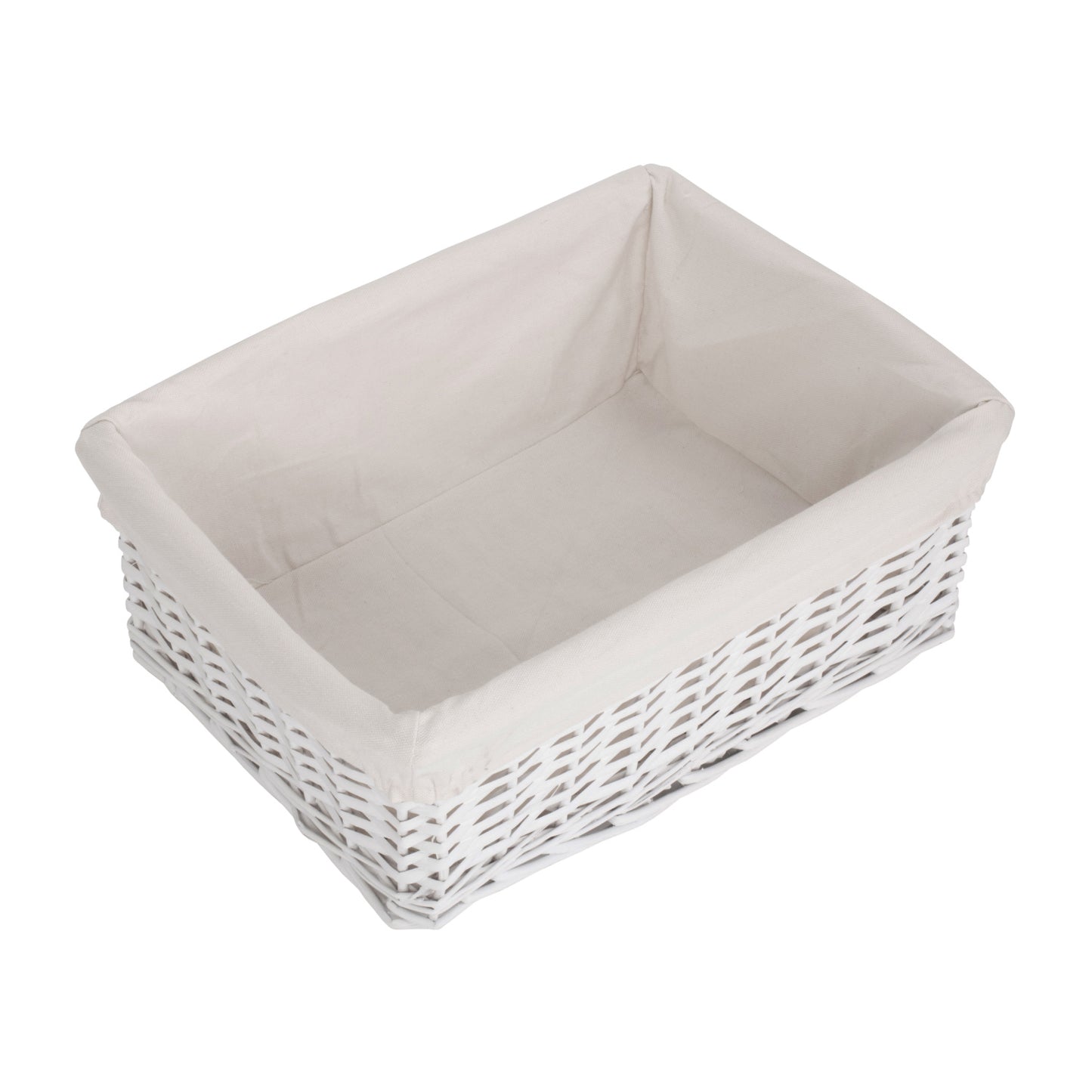 Large White Wicker Storage Basket