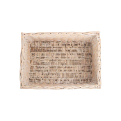 Large White Wash Willow Storage Basket