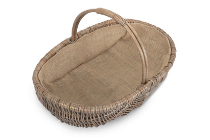 Large Shallow Antique Wash Lined Trug