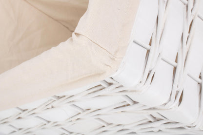 Large White Scandi Storage Basket with White Lining