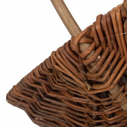 Large Rectangular Unpeeled Willow Garden Trug With Hessian Lining