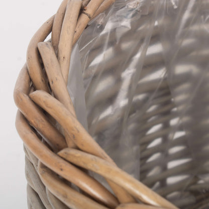 Large Round Antique Wash Lined Willow Planter