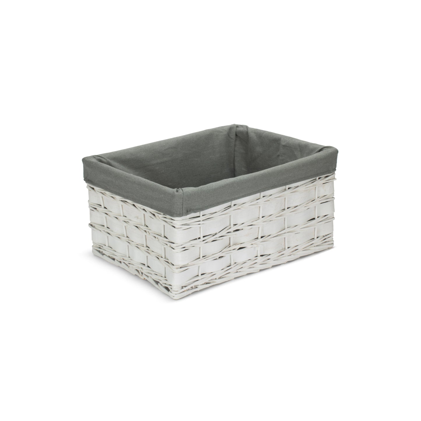Extra Large White Scandi Storage Basket With Grey Sage Lining