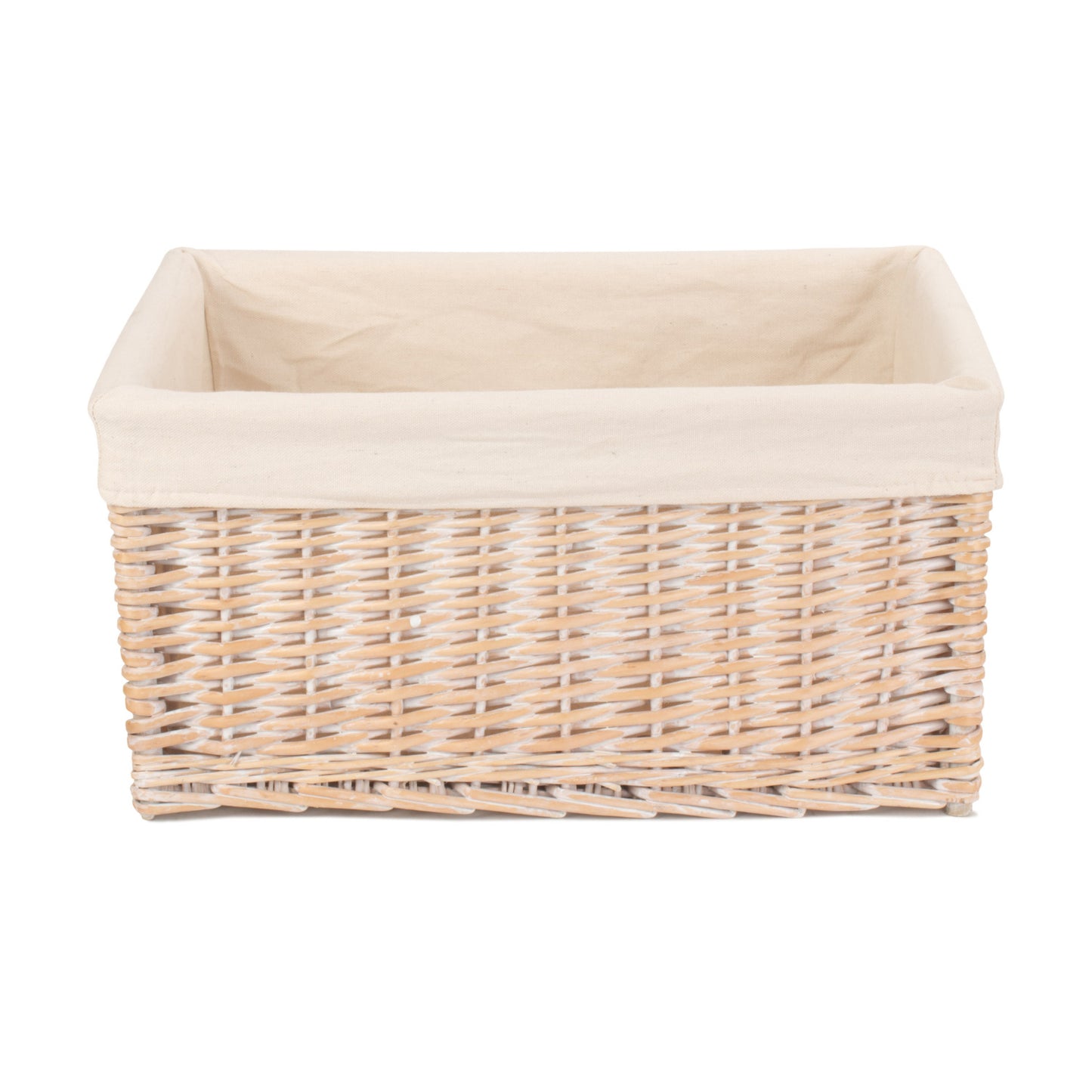 Extra Large White Wash Storage Basket With White Lining