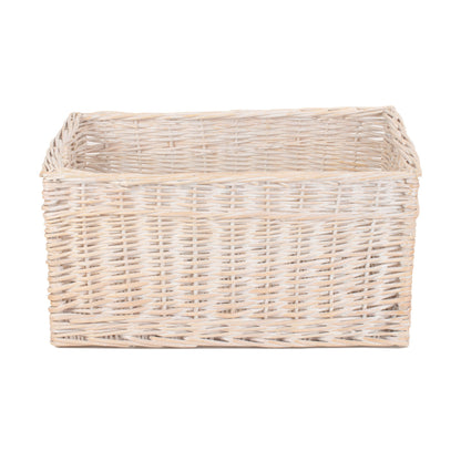 Extra Large White Wash Willow Storage Basket