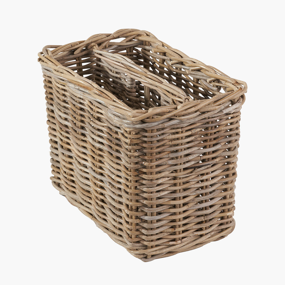 Grey Kubu Rattan Magazine Basket