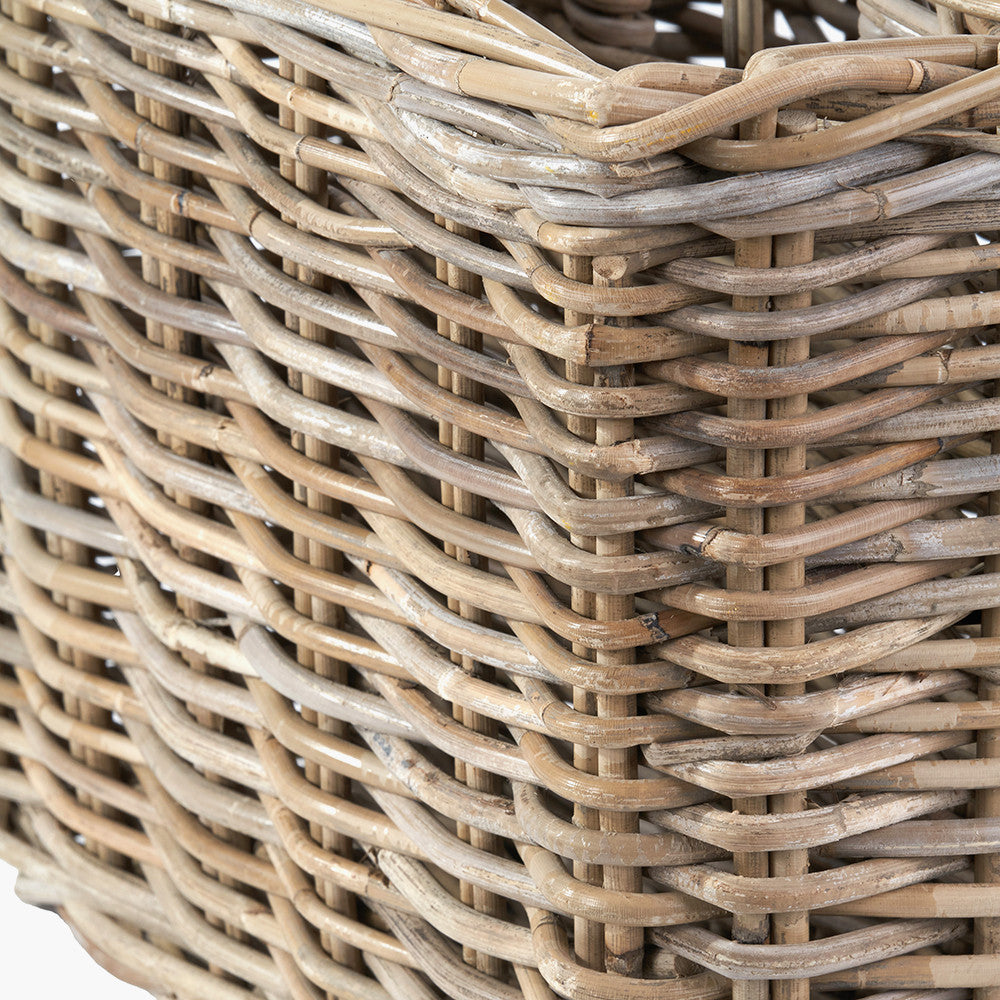 Grey Kubu Rattan Magazine Basket