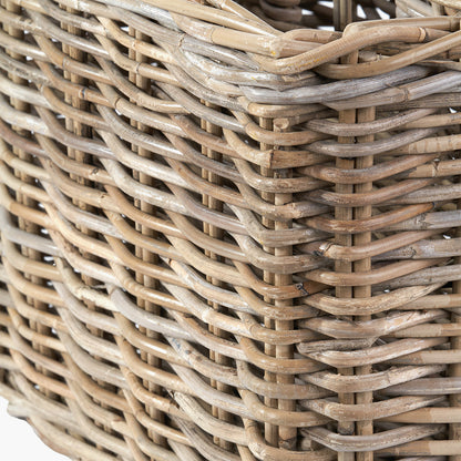 Grey Kubu Rattan Magazine Basket