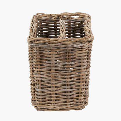 Grey Kubu Rattan Magazine Basket