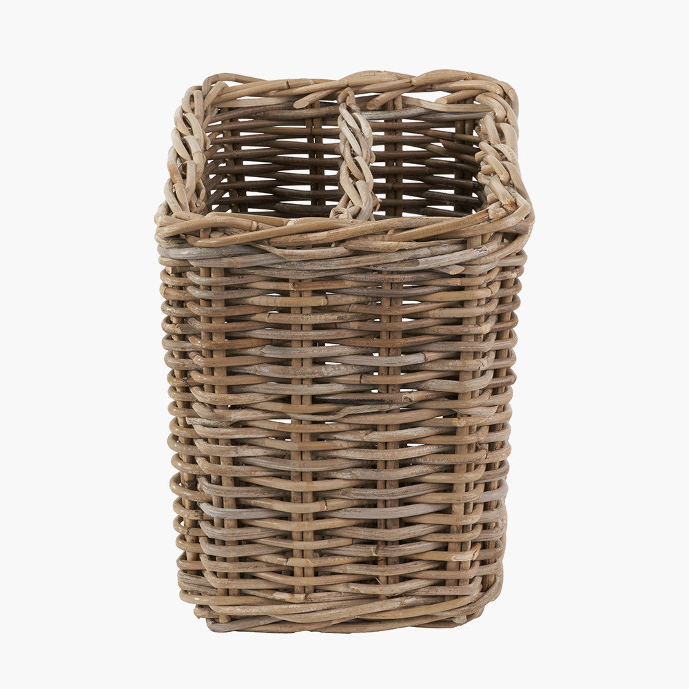 Grey Kubu Rattan Magazine Basket
