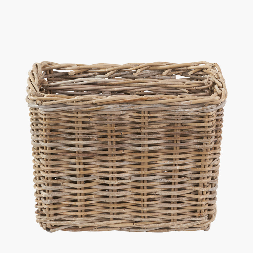 Grey Kubu Rattan Magazine Basket