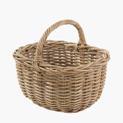 Grey Kubu Rattan Shopping Basket