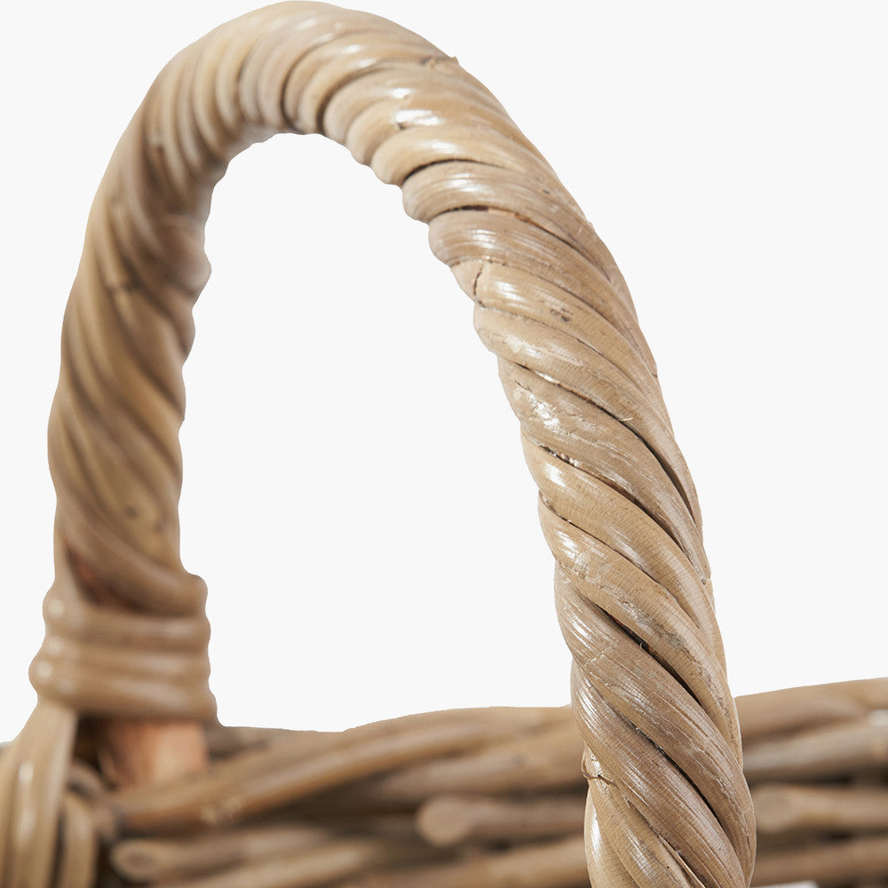 Grey Kubu Rattan Shopping Basket