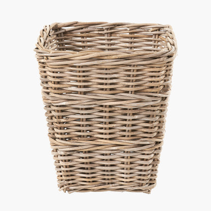 Grey Kubu Rattan Square Waste Paper Bin