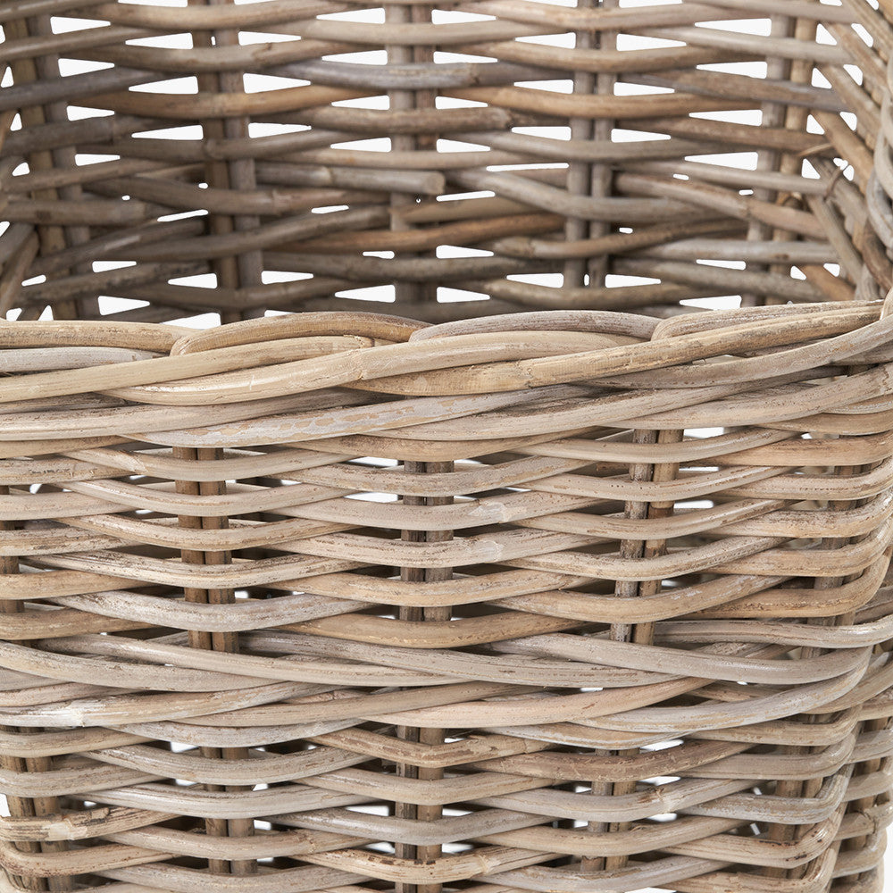 Grey Kubu Rattan Square Waste Paper Bin