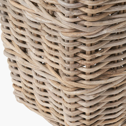 Grey Kubu Rattan Square Waste Paper Bin