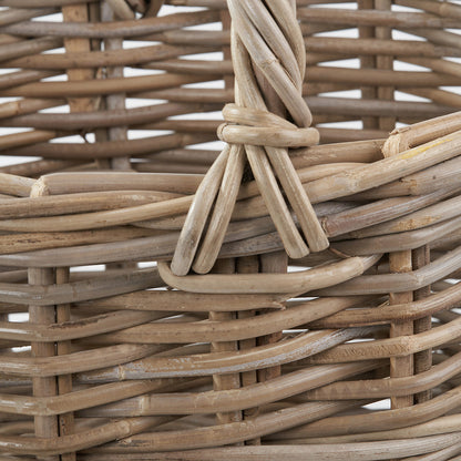 Grey Kubu Rattan Straight Sided Shopping Basket