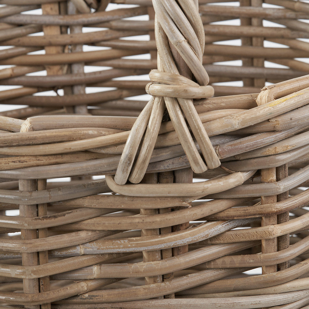 Grey Kubu Rattan Straight Sided Shopping Basket