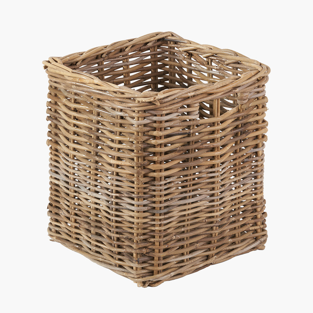 Grey Kubu Rattan Square Storage Basket