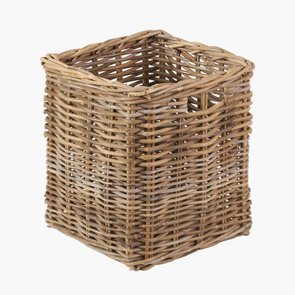 Grey Kubu Rattan Square Storage Basket