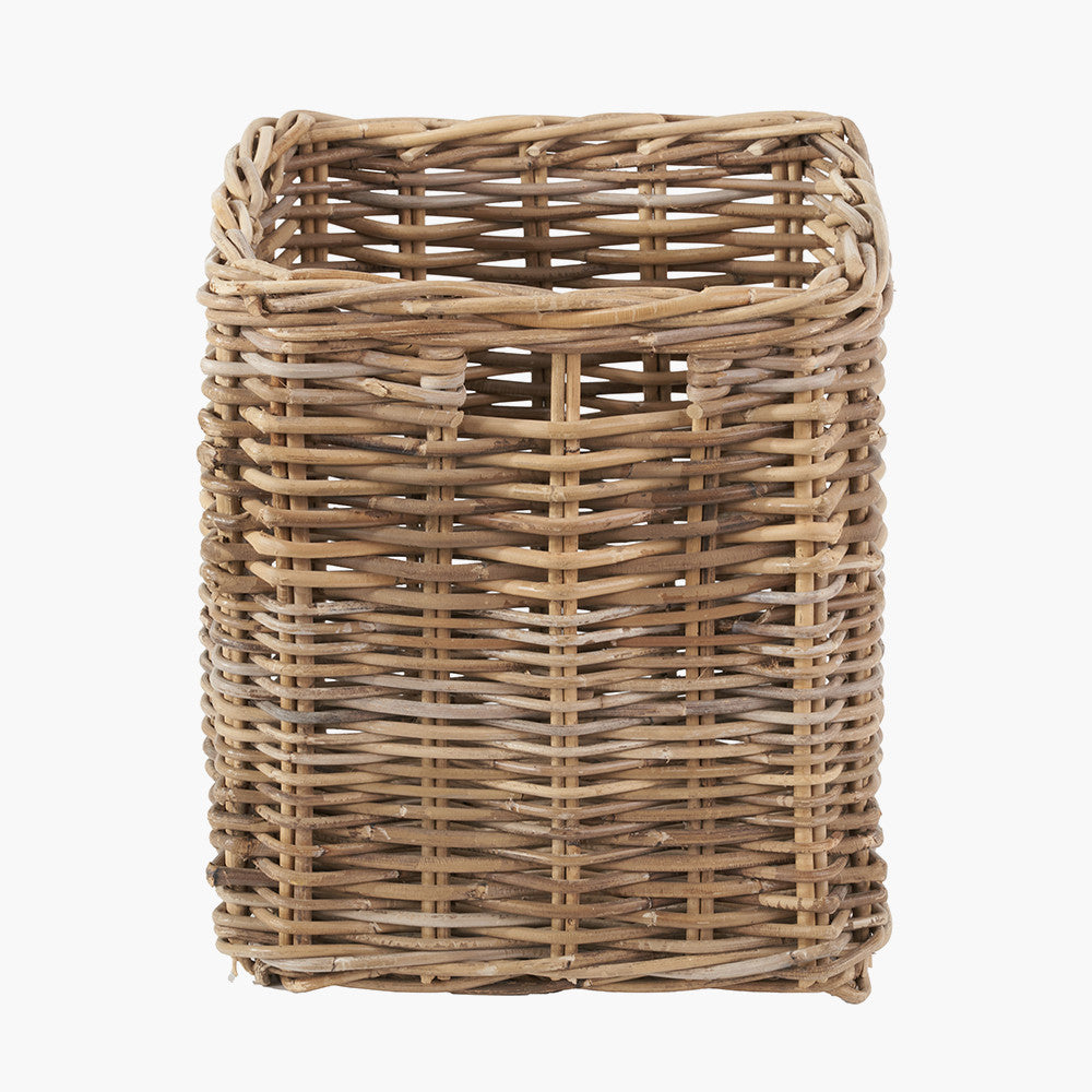 Grey Kubu Rattan Square Storage Basket