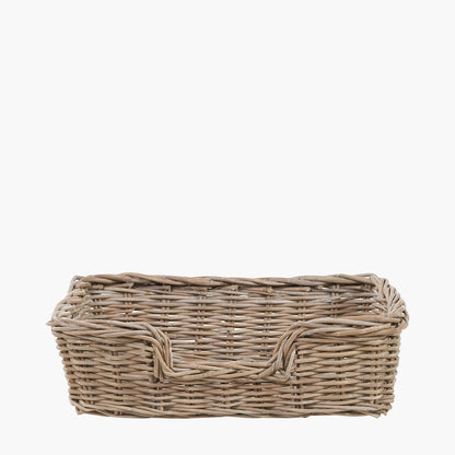 Set of 5 Grey Kubu Rattan Basket Dog Beds