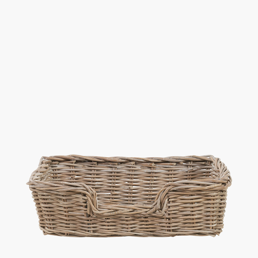 Set of 5 Grey Kubu Rattan Basket Dog Beds