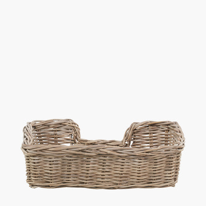 Set of 5 Grey Kubu Rattan Basket Dog Beds