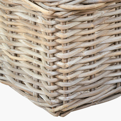 Set of 5 Grey Kubu Rattan Basket Dog Beds