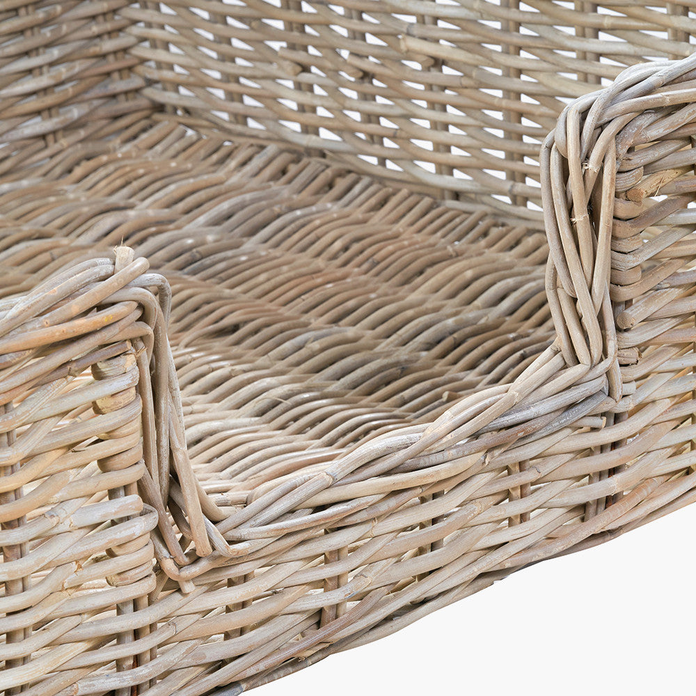 Set of 5 Grey Kubu Rattan Basket Dog Beds