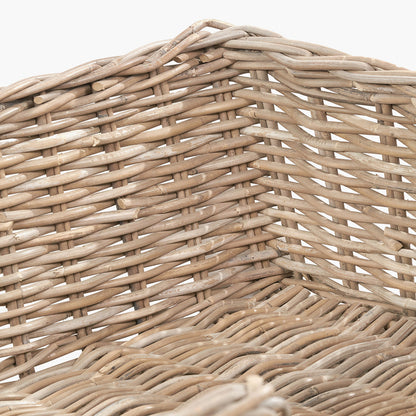 Set of 5 Grey Kubu Rattan Basket Dog Beds
