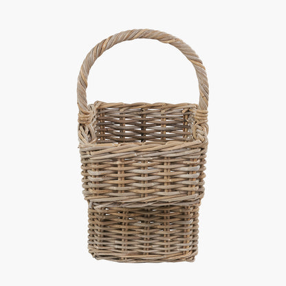 Grey Kubu Rattan Stair Basket - Large