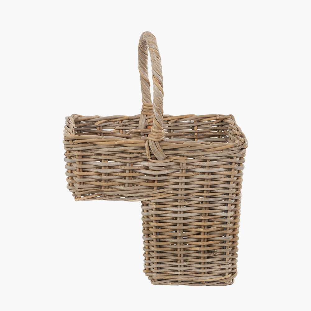Grey Kubu Rattan Stair Basket - Large