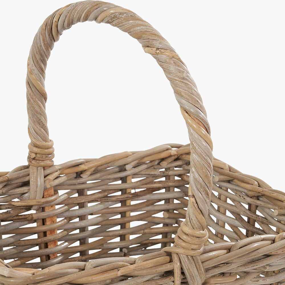 Grey Kubu Rattan Stair Basket - Large